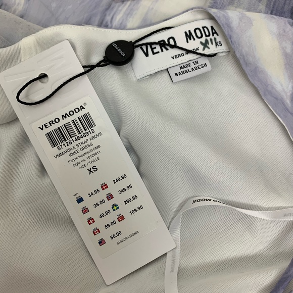 NEW Vero Moda Marble Above Knee Dress Size XS - Picture 5 of 5